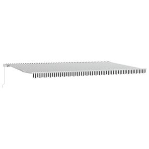 vidaXL Manuell uttrekkbar markise antrasitt og hvit 600x300 cm