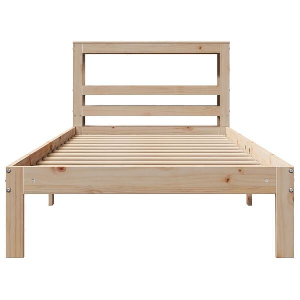vidaXL Sengeramme med hodegavl 90x190 cm heltre furu