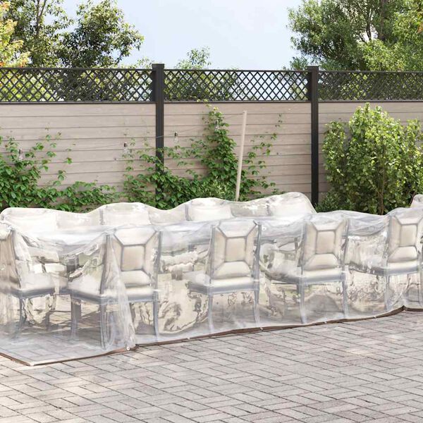 vidaXL Klar presenning med maljer 3x6 m polyetylen