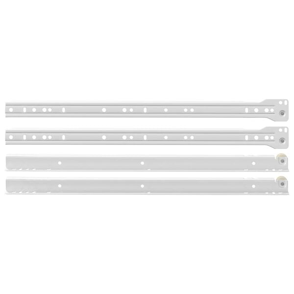 vidaXL Skuffeskinne 12 pcs Hvit 450 mm St&aring;l