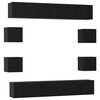 vidaXL TV-benksett 10 pcs 180 x 30 x 30 cm Svart eik Konstruert tre