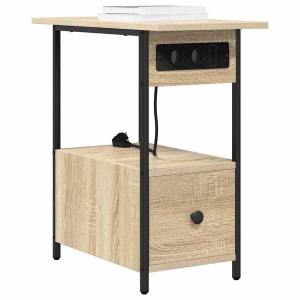 vidaXL Nattbordskap Sonoma eik 60 x 30 x 61 cm Konstruert tre