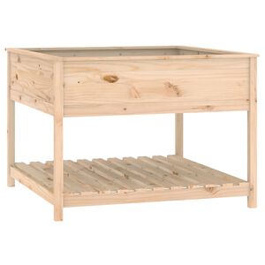 vidaXL Plantekasse med hylle 111,5x111,5x81 cm heltre furu