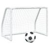 vidaXL Fotballm&aring;l for barn 2 stk med ball hvit 64x35x48 cm metall