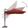 vidaXL Kipp Roma Parasol Rød og svart 352 x 251 x 265 cm