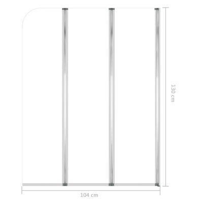 vidaXL Badekarvegger 2 stk 104x130 cm herdet glass gjennomsiktig