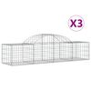 vidaXL Gabionkurver buede 3 stk 200x50x40/60 cm galvanisert jern