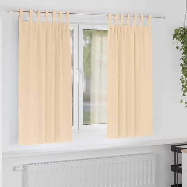 vidaXL M&oslash;rkleggende Gardiner med Ringer 2 pcs Krem 175 x 140 cm