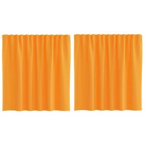 vidaXL Voilegardiner med hemper 2 stk oransje 140x140 cm
