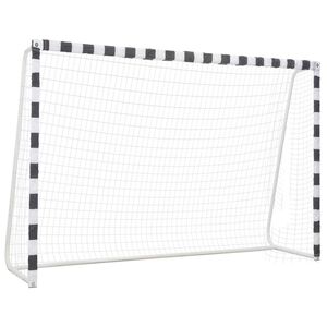 vidaXL Fotballm&aring;l 300x200x90 cm metall svart og hvit