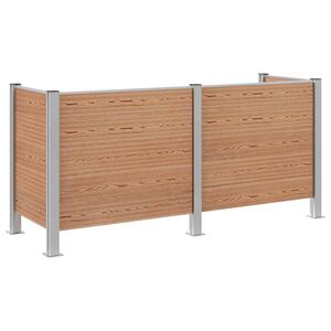vidaXL Avfallsbingehekk Brun 237 x 85 x 115 cm Aluminium og WPC