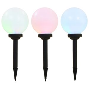 vidaXL Utend&oslash;rs sollampe 3 stk LED kuleformet 20 cm RGB