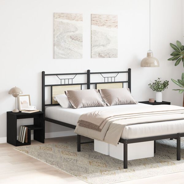 vidaXL Nattbordskap 2 pcs Svart Eik 40 x 30 x 40 cm Konstruert tre