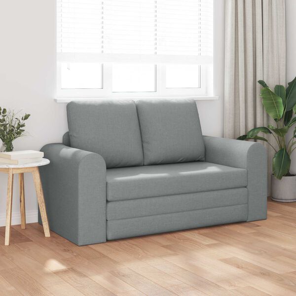 vidaXL Sammenleggbar Sofa seng Lysegr&aring; 148 x 71 x 83 cm stoff
