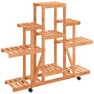 vidaXL Blomsterstativ med hjul 110x25x101 cm heltre gran