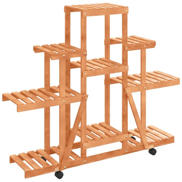 vidaXL Blomsterstativ med hjul 110x25x101 cm heltre gran