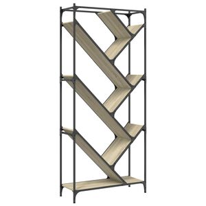 vidaXL Bokhylle sonoma eik 79x30x180 cm konstruert tre og metall