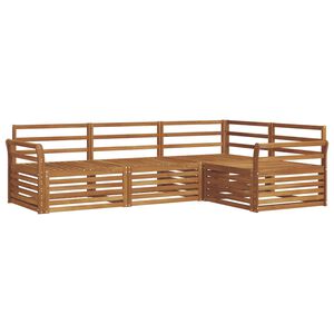 vidaXL Utend&oslash;rs sofa-sett 4 pcs Naturlig Solid akasietre