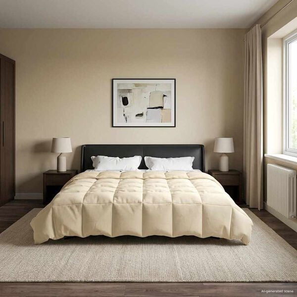 vidaXL Sommerdyne Quilted Krem 200 x 200 cm Mikrofiber