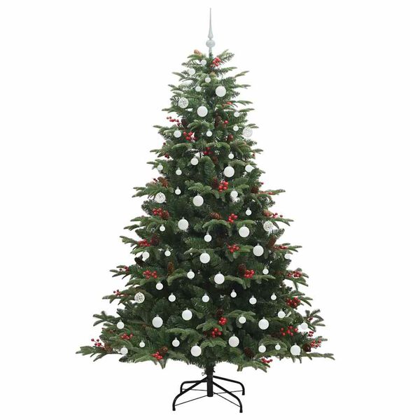 vidaXL Kunstig juletre med 300 LED gr&oslash;nn 210 cm PVC og Metall og Plast