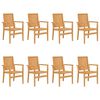 vidaXL Stablebare hagestoler 8 stk 56,5x57,5x91 cm heltre teak
