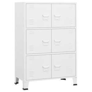 vidaXL Industriell oppbevaringskiste hvit 75x40x115 cm metall