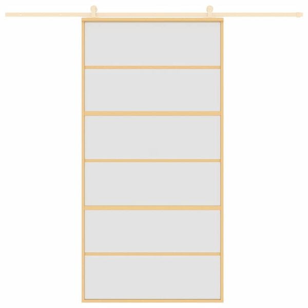 vidaXL Skyved&oslash;r gull 102,5x205 cm frostet ESG glass og aluminium