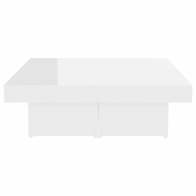vidaXL Salongbord høyglans hvit 90x90x28 cm sponplate