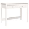 Skrivebord med skuffer hvit 100x50x78 cm heltre furu