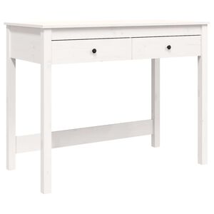 Skrivebord med skuffer hvit 100x50x78 cm heltre furu