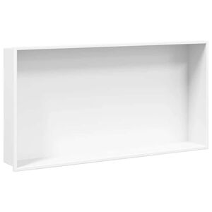 vidaXL Dusjnisje matt hvit 62x32x9 cm rustfritt st&aring;l