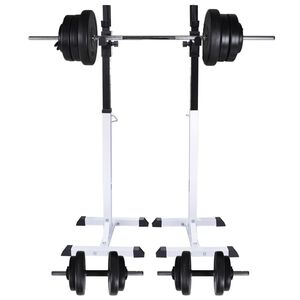 vidaXL Kneb&oslash;y vektstangstativ med vektstang- og manualsett 60,5 kg