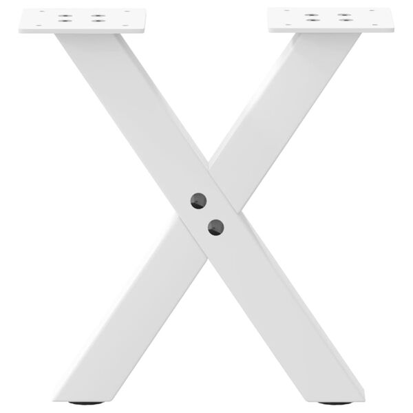 vidaXL Salongbordben X-formet 2 stk hvit 37x(30-31) cm st&aring;l