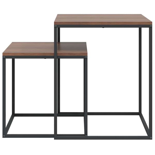 vidaXL Salongbord 2 stk konstruert tre og metall