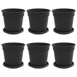 vidaXL Plantepotter 6 pcs Svart &Oslash; 17 x 14 cm Plast