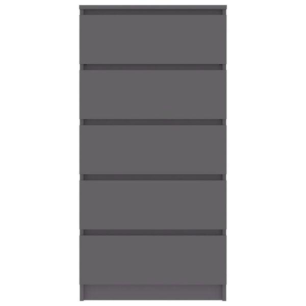 vidaXL Skjenk med skuffer gr&aring; 60x35x121 cm konstruert tre