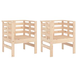 vidaXL Hagestoler 2 stk 61,5x53x71 cm heltre furu