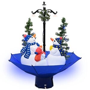vidaXL Kunstig juletre med sn&oslash; og paraplyfot bl&aring; 75 cm PVC