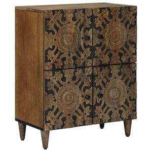 vidaXL Serviesskap med lagring Brun 60 x 33,5 x 75 cm Massiv mango tre