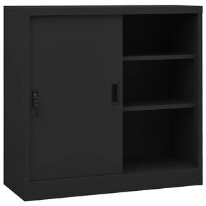 vidaXL Kontorskap med skyved&oslash;r 90x40x90 cm st&aring;l antrasitt