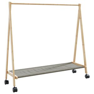 vidaXL Klesstativ med hyller og hjul 106x34x106,5 cm bambus