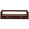 vidaXL Sovesofa uttrekkbar ramme mørkebrun furu 90x200 cm