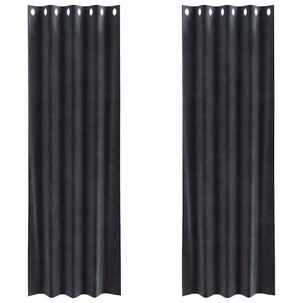 vidaXL Blendingsgardiner 2 pcs M&oslash;rkegr&aring; 140 x 245 cm Fl&oslash;yel