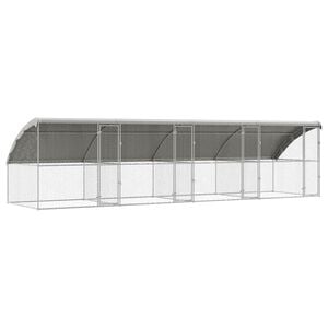 vidaXL Hundebur med lagring 4 pcs s&oslash;lv 8 x 2 x 2 m Galvanisert st&aring;l