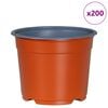 vidaXL Blomsterpotte 200 pcs Terrakotta &Oslash; 15 x 12.5 cm Plast