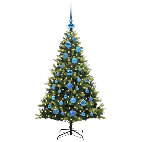 vidaXL Kunstig Hengt Julegran med 150 LED-lys gr&oslash;nn 120 cm PVC og PE