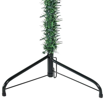 vidaXL Kunstig halvt juletre med stativ slankt grønn 240 cm