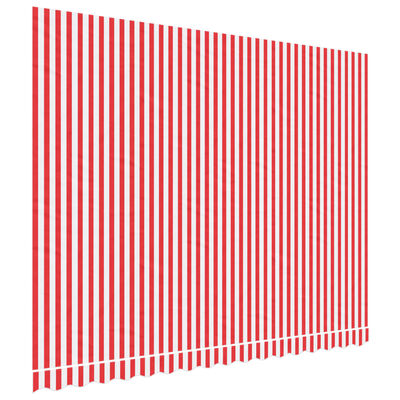 vidaXL Erstatningsduk for markise rød og hvit stripe 4x3 m