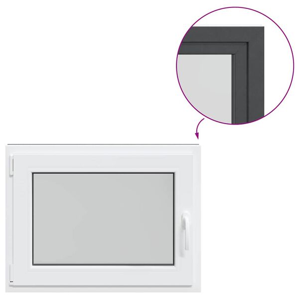 vidaXL Kjellervindu "RISOR" 80x60 cm vipp-og-sving DIN venstre antrasitt