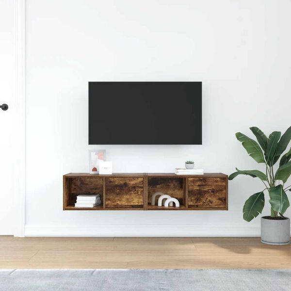 vidaXL TV-benker 2 stk r&oslash;kt eik 60x31x25,5 cm konstruert tre